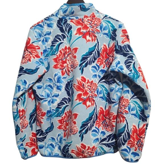 Patagonia Lightweight Synchilla Snap-T Pullover Blue Floral Size Medium - Picture 2 of 6